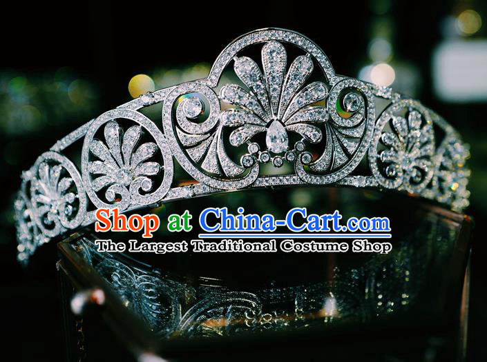 European Retro Headwear Bride Zircon Royal Crown Princess Wedding Jewelry Accessories