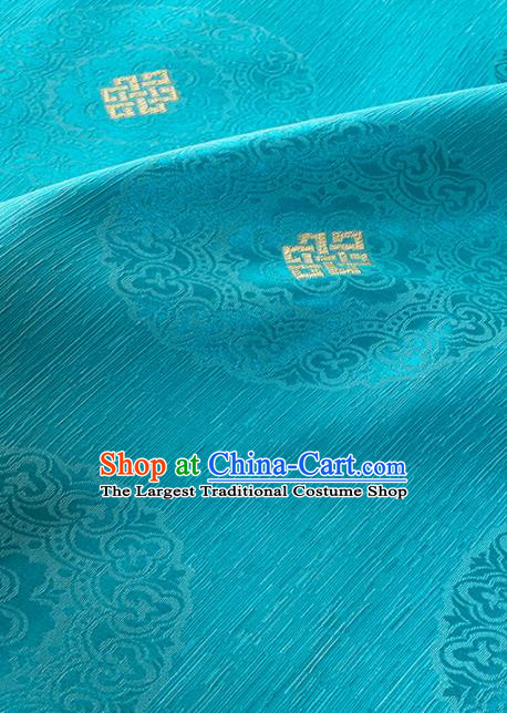 Chinese Classical Royal Pattern Design Light Blue Brocade Fabric Asian Traditional Satin Tang Suit Silk Material