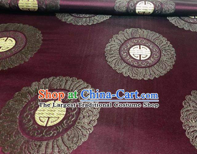 Chinese Classical Royal Pattern Design Fuchsia Brocade Fabric Asian Traditional Satin Silk Material