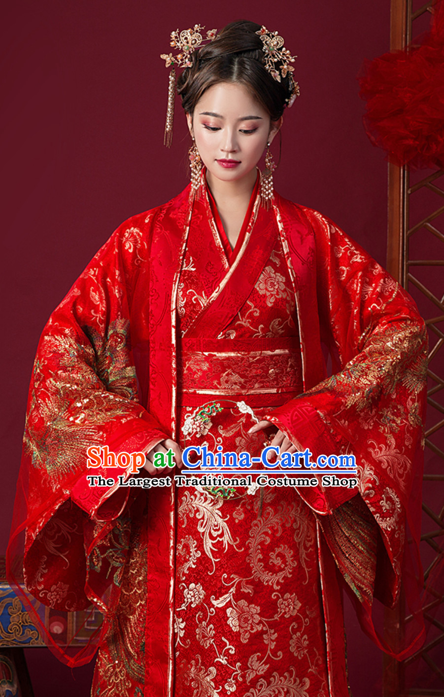 Ancient Chinese Tang Imperial Palace Princess Bride Wedding Dress