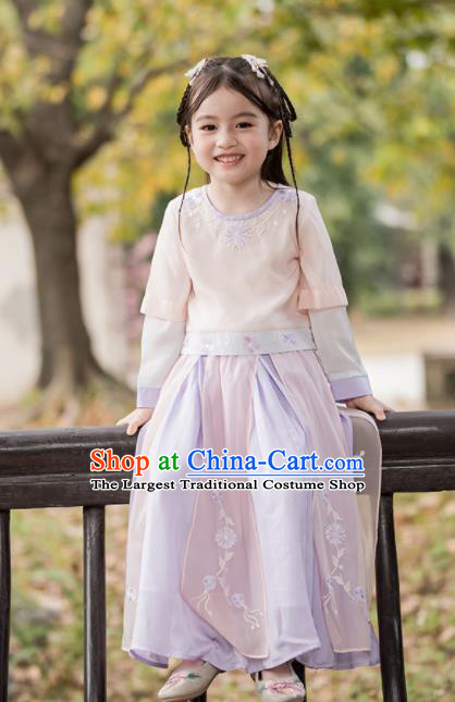 Chinese Traditional Girls Costume Ancient Princess Hanfu Dress for Kids