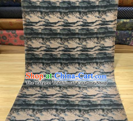 Asian Chinese Traditional Pattern Design Navy Gambiered Guangdong Gauze Fabric Silk Material