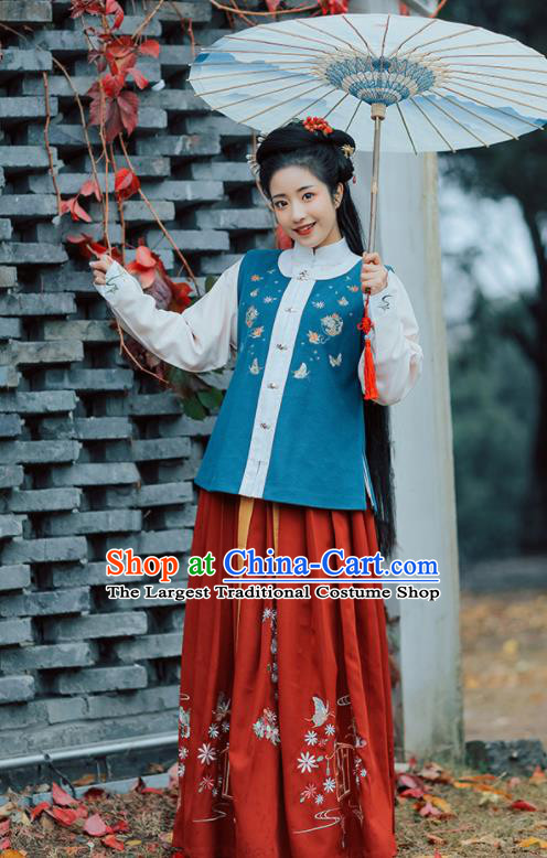 Chinese Ancient Rich Lady Hanfu Dress Traditional Ming Dynasty Nobility Embroidered Costumes for Women