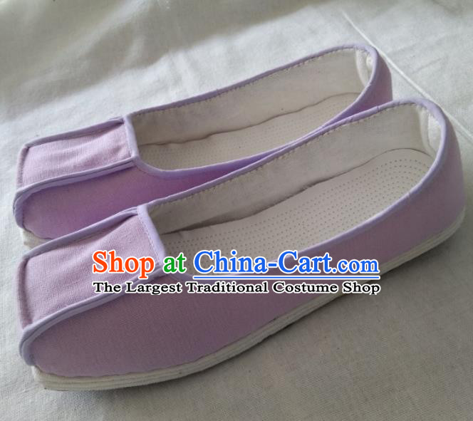 Chinese Traditional Lilac Cloth Shoes Opera Shoes Hanfu Shoes Ancient Princess Shoes for Women