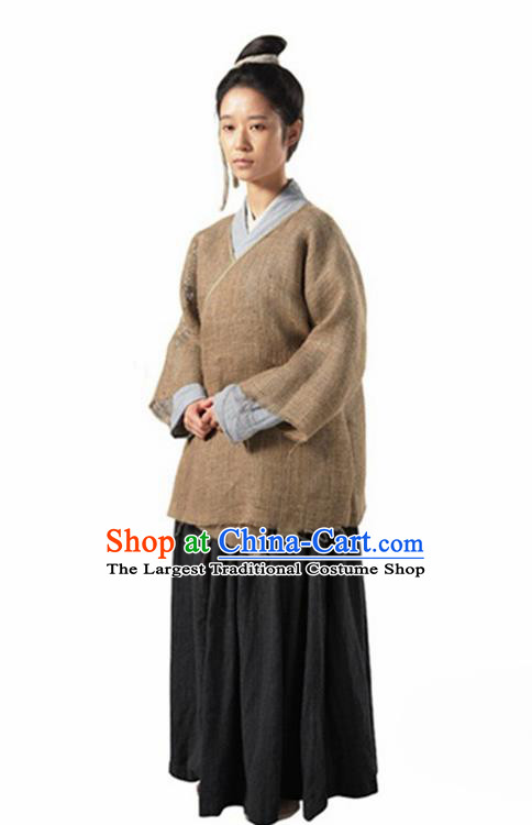 Chinese Traditional Song Dynasty Female Civilian Costume Ancient Maidservants Hanfu Dress for Women