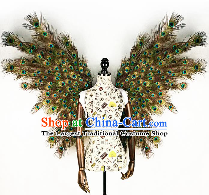 Professional Halloween Stage Show Peacock Feather Angel Wings Brazilian Carnival Catwalks Prop for Women