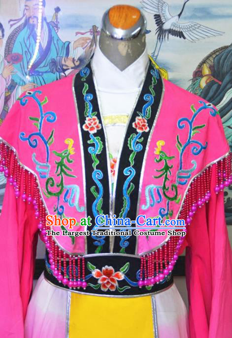 Chinese Traditional Peking Opera Queen Rosy Embroidered Dress Ancient Empress Costume for Women