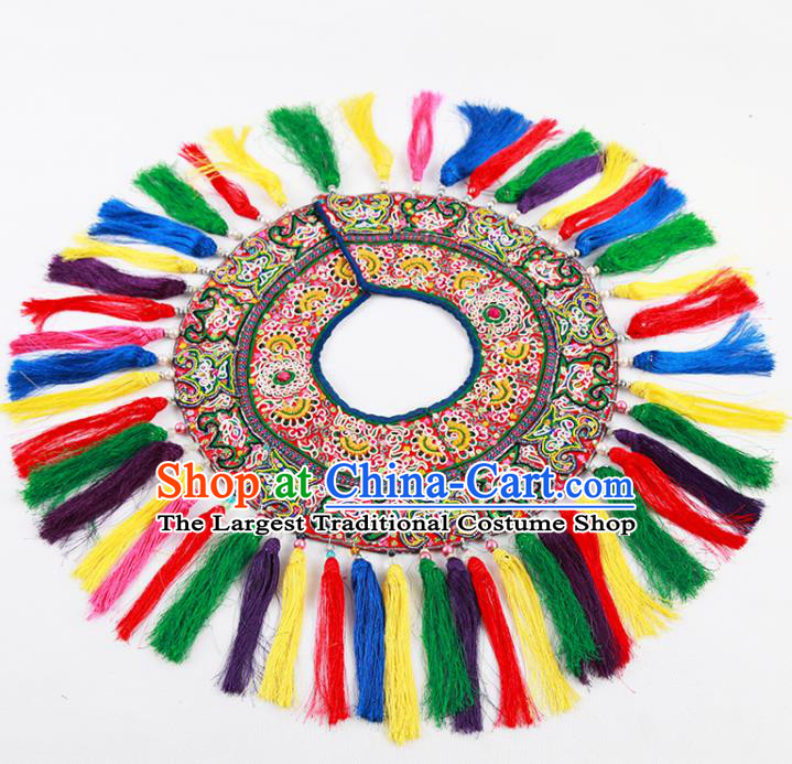 Chinese Traditional Dong Nationality Embroidered Shoulder Accessories Ethnic Embroidery Collar Craft