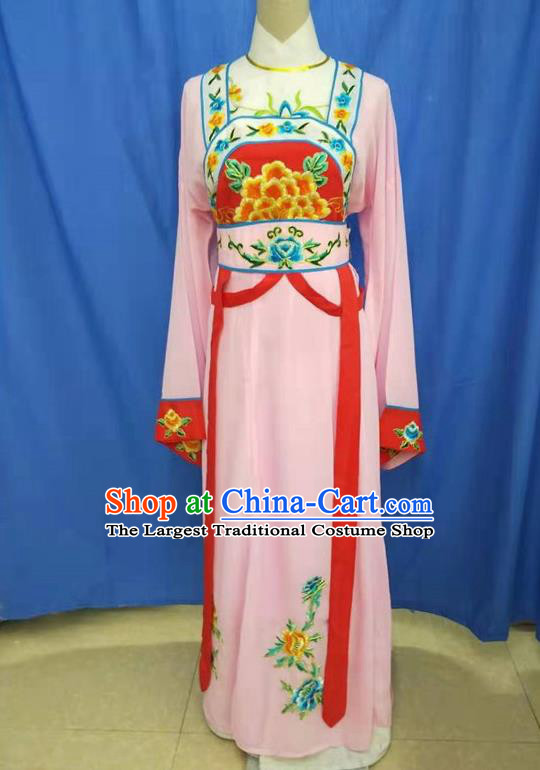 Chinese Traditional Peking Opera Servant Girl Pink Dress Ancient Court Maid Costume for Women