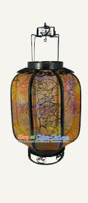 Chinese Traditional Handmade Iron Yellow Palace Lantern New Year Ceiling Lamp