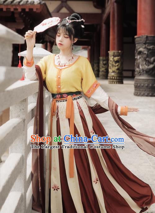 Chinese Ancient Drama Court Maid Hanfu Dress Traditional Tang Dynasty Flying Goddess Dance Costumes for Women