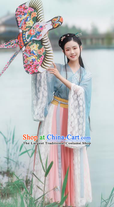 Chinese Ancient Drama Goddess Hanfu Dress Traditional Jin Dynasty Nobility Lady Dance Costumes for Women