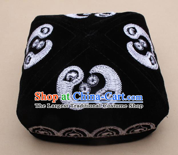 Chinese Traditional Uyghur Minority Dance Embroidered Hat Xinjiang Ethnic Headwear for Men