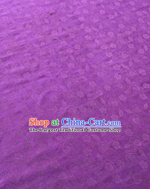 Asian Chinese Traditional Cherry Blossom Pattern Design Purple Gambiered Guangdong Gauze Fabric Silk Material