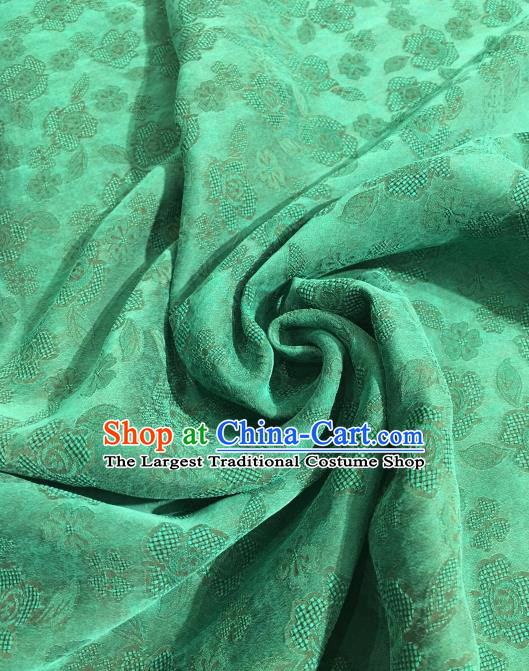 Asian Chinese Traditional Roses Pattern Design Green Gambiered Guangdong Gauze Fabric Silk Material