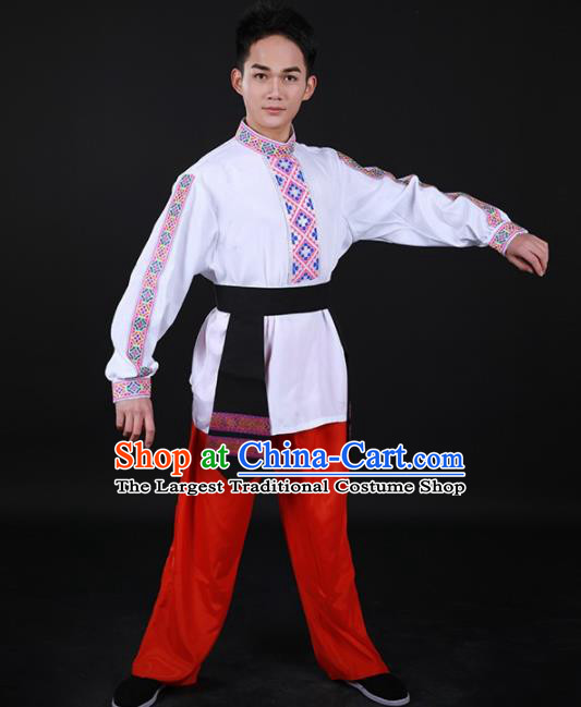 Chinese Traditional Nationality Festival Outfits Ethnic Minority Folk Dance Stage Show Costume for Men