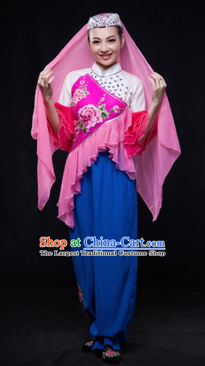 Chinese Traditional Hui Nationality Outfits Ethnic Minority Folk Dance Stage Show Costume for Women