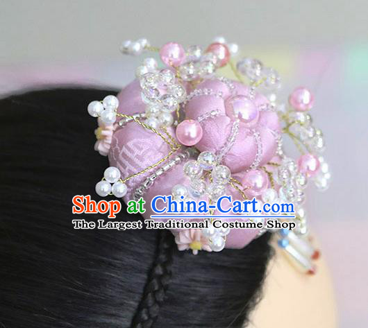 Korean Traditional Bride Pink Hairband Asian Korea Fashion Wedding Hair Accessories for Women