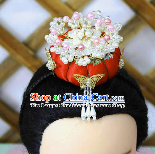 Korean Traditional Court Bride Red Hairband Asian Korea Fashion Wedding Hair Accessories for Women