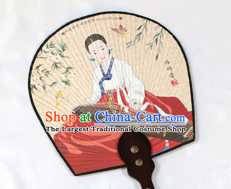 Korean Traditional Wedding Printing Beauty Palace Fan Asian Korea Paper Fans for Women