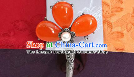 Korean Traditional Wedding Bride Orange Hairpins Asian Korea Hanbok Hair Accessories for Women