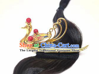 Korean Traditional Wedding Bride Golden Phoenix Hairband Asian Korea Hanbok Hair Accessories for Women