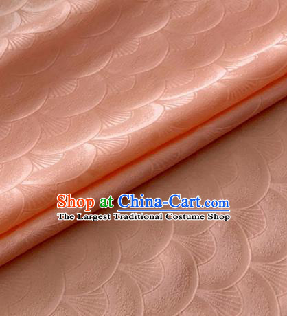 Asian Chinese Classical Scale Pattern Design Pink Brocade Jacquard Fabric Traditional Cheongsam Silk Material