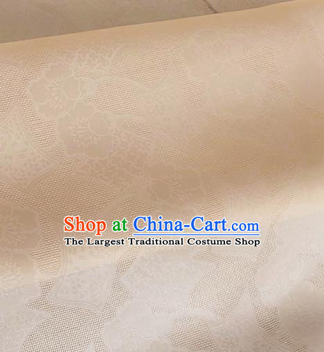 Asian Chinese Classical Pattern Design Champagne Organza Jacquard Fabric Traditional Cheongsam Silk Material