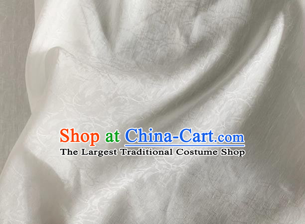 Asian Chinese Classical Pattern Design White Jacquard Fabric Traditional Cheongsam Silk Material