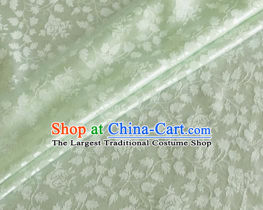 Asian Chinese Classical Jacquard Pattern Design Light Green Brocade Fabric Traditional Cheongsam Silk Material