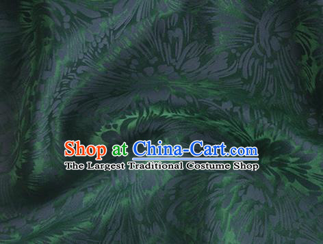 Asian Chinese Classical Pattern Design Green Silk Fabric Traditional Cheongsam Brocade Material