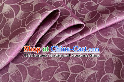 Asian Chinese Classical Lotus Petals Pattern Design Wine Red Silk Fabric Traditional Cheongsam Brocade Material