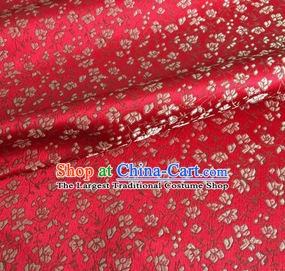 Asian Chinese Classical Pepper Flowers Pattern Design Red Brocade Fabric Traditional Cheongsam Silk Material