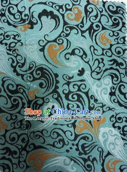 Asian Chinese Classical Pattern Design Light Blue Silk Fabric Traditional Nanjing Brocade Material