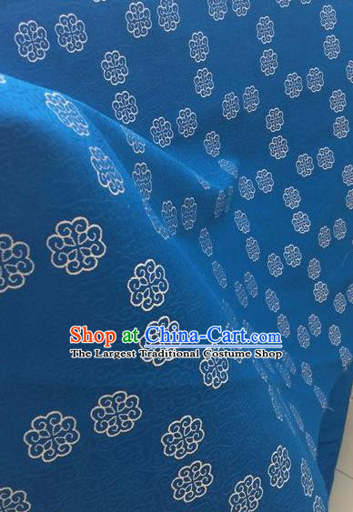 Asian Chinese Classical Pattern Design Blue Silk Fabric Traditional Nanjing Brocade Material