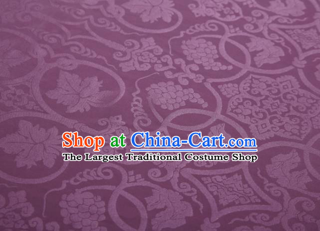 Chinese Classical Grape Pattern Design Purple Mulberry Silk Fabric Asian Traditional Cheongsam Silk Material