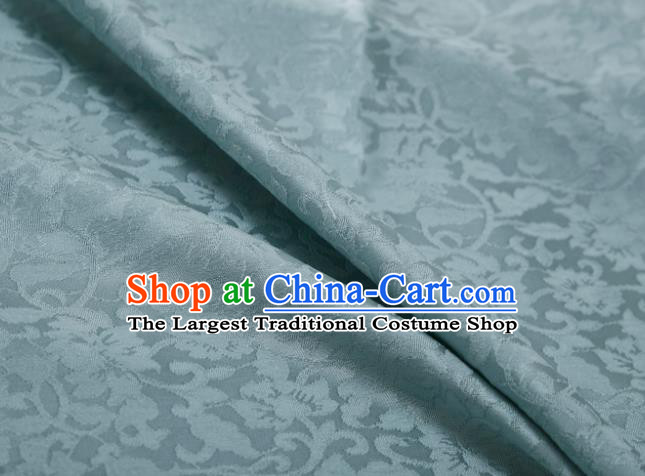 Chinese Classical Twine Lotus Pattern Design Light Blue Mulberry Silk Fabric Asian Traditional Cheongsam Silk Material