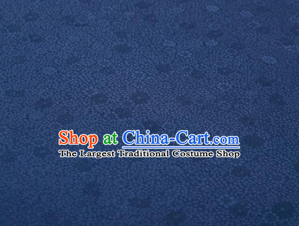 Chinese Classical Daisy Pattern Design Navy Mulberry Silk Fabric Asian Traditional Cheongsam Silk Material