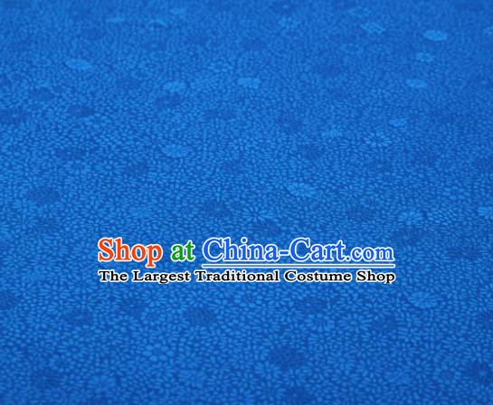 Chinese Classical Daisy Pattern Design Blue Brocade Fabric Asian Traditional Cheongsam Silk Material