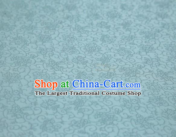 Chinese Classical Plant Pattern Design Light Blue Mulberry Silk Fabric Asian Traditional Cheongsam Silk Material