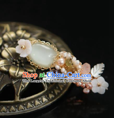 Chinese Handmade Ming Dynasty Princess Pearls Hair Claw Hairpins Ancient Hanfu Hair Accessories for Women