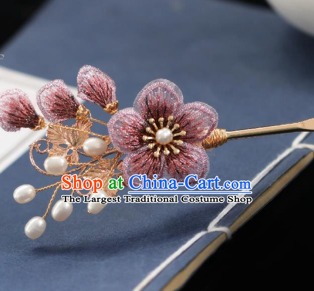 Chinese Handmade Princess Peach Blossom Hairpins Ancient Hanfu Hair Accessories for Women