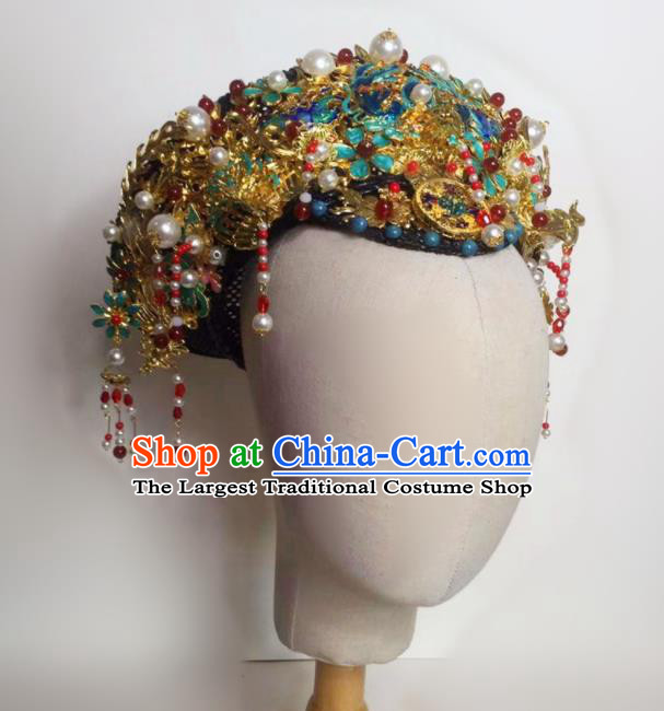 Chinese Handmade Qing Dynasty Court Hat Phoenix Coronet Hat Ancient Empress Hair Accessories for Women