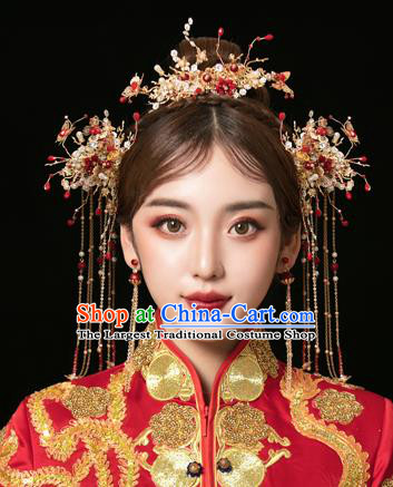 Traditional Chinese Wedding Beads Hair Comb Hairpins Handmade Ancient Bride Hair Accessories for Women