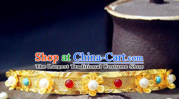 Chinese Traditional Tang Dynasty Court Gem Hairpins Handmade Ancient Royal Empress Hair Accessories for Women