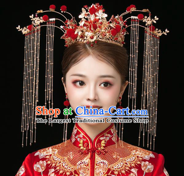 Traditional Handmade Chinese Chaplet Hair Crown Hairpins Ancient Bride Hair Accessories for Women