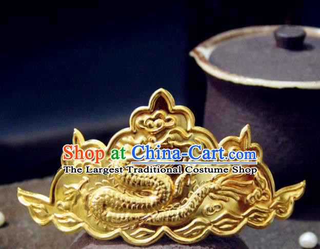 Chinese Traditional Tang Dynasty Carving Dragon Hairpin Handmade Ancient Royal Empress Hair Accessories for Women