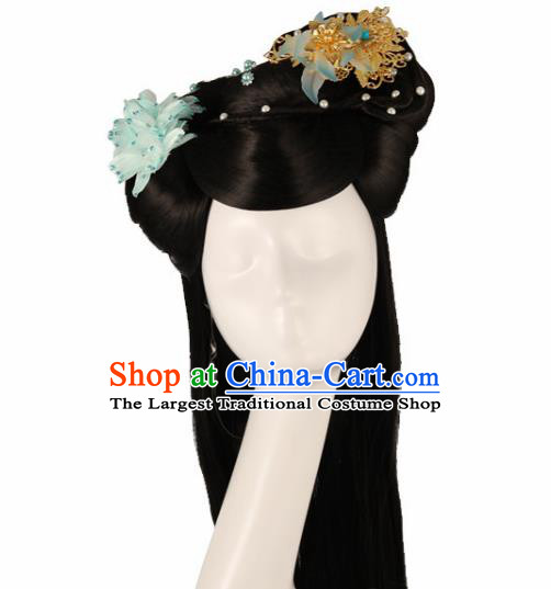 Traditional Chinese Song Dynasty Princess Wigs and Hairpins Ancient Fairy Hair Accessories for Women