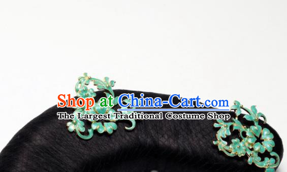 Traditional Chinese Qing Dynasty Imperial Consort Wigs and Hairpins Ancient Court Lady Hair Accessories for Women