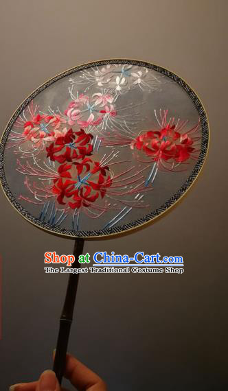 Traditional Chinese Hanfu Wedding Silk Fans Handmade Ancient Princess Embroidered Palace Fan for Women